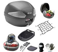 BAULETTO VALIGIA BAULE B29NT2 TECH+PIASTRA GIVI PER 1 CASCO INTEGRALE O JET 29LT INSERTI TRASPARENTI PER MOTO-SCOOTER CON PORTAPACCHI POSTERIORE COMPATIBILE CON KYMCO DOWNTOWN 300i ABS