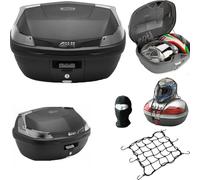 BAULETTO VALIGIA BAULE GIVI B47 LITRI NERO+PIASTR RETE PER PORTAPACCHI MOTO-SCOOTER PER 2 CASCHI INTEGRALE-JET-MODULARE SCOMPONIBILE UNIVERSALE COMPATIBILE CON HONDA CB 750 HORNET