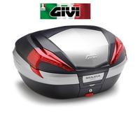 BAULETTO VALIGIA V56 MAXIA4 CATADIOTTRI ROSSI COVER NERA FINITURE ALLUMINIO GIVI