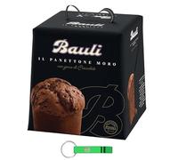 Bauli Panettone Moro al Cioccolato/Cioccolato/Cacao con gocce di cioccolato da 900 g + portachiavi Beni Culinari