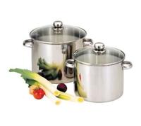 BAUMALU Catering in acciaio inox + coperchio in vetro - 28 cm