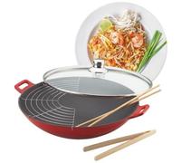 BAUMALU - Wok In Ghisa - 36 Cm - Rosso