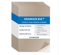 Baumaxxe Pellicola per stencil, 10 fogli DIN A4, pellicola per mascheratura, pellicola speciale in PVC, colore grigio, az_124