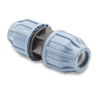 Baumaxxe Raccordo a compressione diritto 16 mm per tubo PE I PP PN16 con dado e O-ring I Giunto rapido senza colla per irrigazione giardino piscina e laghetto I bm300