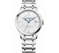 Baume & Mercier Classima MOA10215 Men's Automatic Watch - 40mm Stainless Steel Case, Silver Guilloché Dial, Date Display, Stainless Steel Bracelet