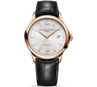 Baume & Mercier Clifton Automatic Men's Watch - 18kt Rose Gold, Silver Dial, Leather Strap