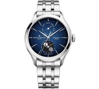 Baume & Mercier Clifton MOA10725 Men's Automatic Watch - 42mm Stainless Steel Case, Blue Lacquered Dial, Day-Date, Moon Phase, Stainless Steel Bracelet