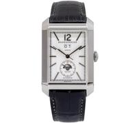 Baume & Mercier Hampton MOA10523 Men's Automatic Watch - 48x31mm Stainless Steel Case, Silver Dial, Dual Time, Big Date, Black Alligator Strap