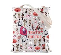 BAUNA Alastor Tote Bag That's The Tea Borsa per la spesa riutilizzabile Creepy Goth Vibes Borsa a tracolla Hazbin Alastor Amante Regalo, Il Tea Tote, 35*40cm