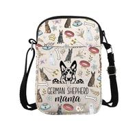 BAUNA Borsa a tracolla con pastore tedesco, per amanti dei pastori tedeschi, idea regalo, Tedesco Cb, 15*21*2cm
