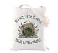 BAUNA Borsa a tracolla ispirata al film Hobbit Hobbit Hole, borsa a tracolla, regalo per gli amanti dello Hobbiton, regalo per i fan, Borsa con fori, 35*40cm