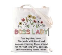 BAUNA Boss Lady Definizione Tote Bag Boss Lady Apprezzamento Regalo Boss Femminile Regalo Boss Day Regalo Miglior Boss Lady Regalo Donne Leader Mentore, Borsa da donna Boss, 35*40cm