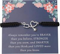 BAUNA Braccialetto con stetoscopio, regalo per infermiere e dottore, con scritta in lingua inglese "You are Braver Stronger Smarter Than You Think", regalo per studenti di, br, velluto