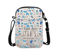 BAUNA Chirurgico Tecnico Cross Body Bag I Fight Dirty Sterile Processing Tech Messenger Bag Chirurgico Tech Apprezzamento Regalo, Lotta Sporco Cb, 15*21*2cm