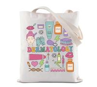 BAUNA Dermatologo Apprezzamento Regalo DERM Tote Bag Dermatologia Infermiera Borsa della spesa Riutilizzabile Dottore Della Pelle Regalo, Borsa Dermatologia, 35*40cm