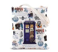 BAUNA Dr TV Series Merchandise Tote Bag Cats Doctors Police Box Borsa a tracolla Whovian regalo fan David Tennant regalo gatto nello spazio regalo, Box Cat Tote, 35*40cm