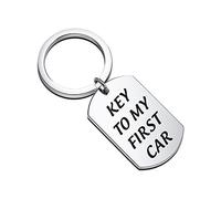 BAUNA First Car Gift For Teenager Key To My First Car Nuovo Driver Regalo Licenza Portachiavi Regalo Prima Auto Souvenir Regalo, 4*2.5cm, Metallo,