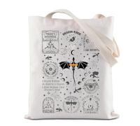 BAUNA Quarta Ala Tote Bag Dragon Rider Riutilizzabile Borsa Tote Bag Fantasy Book Reader Regalo Amante Drago Libro Regalo, Borsa Dragon Rider, 35*40cm