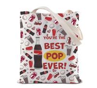 BAUNA Soda Tote Bag You're the Best Pop Ever Borsa per la spesa riutilizzabile Soda Pop Borsa a tracolla per bevitore, Best Pop Ever Tote, 35*40cm