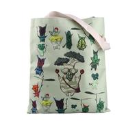 BAUNA The Legend of Dad Tote Bag Zelda Korok Borsa per la spesa riutilizzabile Borsa a tracolla Zelda Korok Dad borsa gamer regalo, Borsa Verde, 32*37CM
