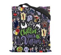 BAUNA Villains Tote Bag Chillin Is Like A Villain Borsa per la spesa riutilizzabile Borsa a tracolla Regina Malvagia, Borsa Villain, 35*40cm
