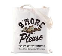 BAUNA WDW Merchandise Tote Bag Fort Wilderness Regalo Happy Camper Gift Chip Dale Lovers Borsa di tela Scoiattolo Cartoon Personaggio Regalo, Borsa Smore, 32*37CM