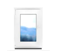 BauPlaza - Finestra da bagno in plastica bianca, larghezza 60 x altezza 40 cm, 600 x 400 mm, DIN sinistra, tutte le misure, 2 vetri, vetro smerigliato Satinato, funzione girevole, inclinabile
