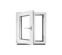 BauPLAZA - Finestra Serramenti in PVC - BIANCO - Vetro triplo - LxA 65 x 65 cm apertura Sinistra - Rinforzo in acciaio - 650 x 650 mm - anta-ribalta - Ottima scelta