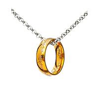 Bauqoo Collana Ciondolo Anello Il Signore Degli Anelli Gadget Unico Anello Del Potere Colore Oro Idea Regalo Magia Fantasy Cosplay