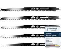 BAURIX® Lame per Seghetto SHARK® [5 Pezzi] - 300 mm - 5 TPI - Per Tagli Veloci e Puliti - Per Legno Grezzo, Umido, da Ardere e Vivo