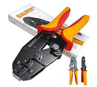 BAURIX® Pinza Crimpatrice Capicorda 0,5-6 mm² - a Cricchetto | Modello HEKTOR. Cricchetto ergonomico con forza regolabile per terminali di batterie e auto. Da elettricista.