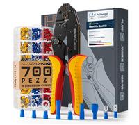 BAURIX® Pinza Crimpatrice Capicorda 0,5-6 mm² - Set 700 Terminali