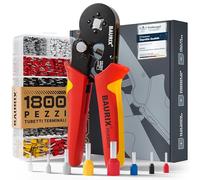 BAURIX® Pinza Crimpatrice Puntalini 0,25-10 mm² - Set 1800 Pezzi
