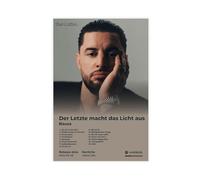 Bausa Art Poster Hip Hop Music Album Der Letzte Macht Das Licht Aus Cover Tracklist Rapper Singer Fan Elegante Regalo Rap Room Decor Poster Camera da Letto Decorazione Paesaggio Ufficio Camera da
