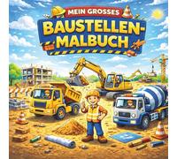 Baustellen-Malbuch für Kinder ab 4 Jahren: Mein großes Ausmalbuch mit Bagger, Kran und Baustelle - 40 einfache Motive