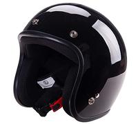 BAUTI Casco Moto Open Face in Stile Giapponese Casco Jet 3/4 Retro Casco Moto Omologato DOT/ECE per Uomini E Donne Leggero Tinta Unita Ciclomotore Scooter Cruiser A,S=(55-56CM)