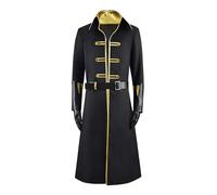 Bauxhie Castlevania Alucard, costume da cosplay, giacca con guanti, cintura nera, divisa per Halloween (nero, L)