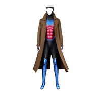 Bauxhie Costume da gambit da uomo Remy Etienne LeBeau, per cosplay, uniforme, completo di maschera, marrone, S