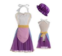 Bauxhie Mrs Potts Costume da donna Mrs Potts, teiera cosplay con cappello, set completo per Halloween (viola, S)