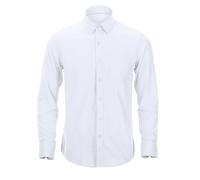 Bauzuoyo Camicia da uomo a maniche lunghe, in cotone, per affari e matrimoni, comoda, elegante, per il tempo libero, con colletto rotondo e collo ad ago, per tutti i giorni e festival, bianco, 48