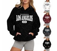 Bauzuoyo Felpa con cappuccio da donna, divertente motivo a lettere, con cappuccio, casual, per attività all'aria aperta, calda, vestibilità comoda, per lo sport streetwear, A1 nero., M