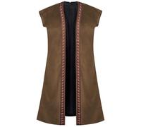Bauzuoyo Gilet da uomo medievale da pirata, costume da Halloween, costume da rinascimento, gotico, gioco di ruolo, gilet vichingo, giacca tradizionale vichingo, gilet vichingo, carnevale, marrone, L