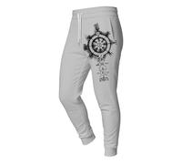 Bauzuoyo Pantaloni vichinghi da uomo con motivo, pantaloni da jogging medievali, vintage, per il tempo libero, comodi, traspiranti, con tasche e vita elastica, Grigio 1, M