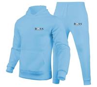 Bauzuoyo Set da jogging per uomo, 2 pezzi, tuta da jogging, con cappuccio e pantaloni, vestibilità larga, tuta sportiva con cappuccio, tuta a maniche lunghe, oversize, tuta per il tempo libero,