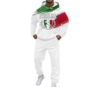 Bauzuoyo Tuta da uomo a nido d'ape, 2 pezzi, per il tempo libero, tracksuit alla moda, casual, doppia tasca, tuta da allenamento, a maniche lunghe, con bottone, cardigan e pantaloni sportivi, cachi