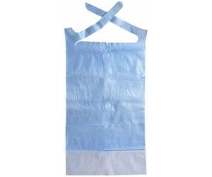 Bavagli con tasca monouso impermeabili in PE + carta - 37x70cm 100 pezzi