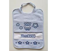 BAVAGLIE 6 PEZZI CON INSERTO IN TELA AIDA 100% COTONE CM 24X30 CON ELASTICO