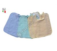 Bavaglie Elastico Set da 6 Pezzi Tinta Unita 100% Spugna Cotone Prodotto Italia