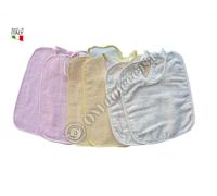 Bavaglie Laccetti Set da 6 Pezzi Tinta Unita 100% Spugna Cotone Prodotto Italia