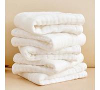 Bavaglie per bambini, Salviette in garza a 6 strati di colore unito per neonati, Piccoli asciugamani in garza leggera per neonati Tagli UnicaColore unicoTessuto